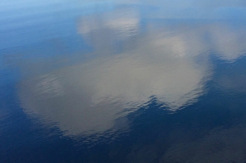 clouds reflecting on the ocean
