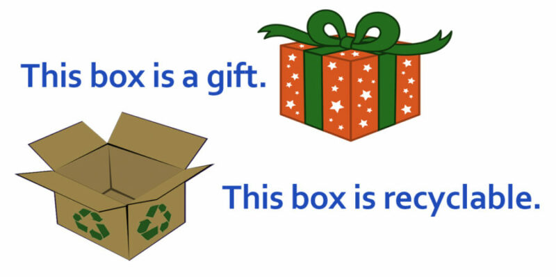 recycle, Christmas, cardboard, fiber, precycle, reuse, recyclable, boxes