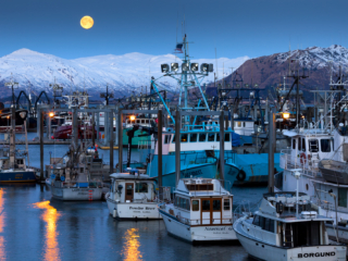 Kodiak, Alaska, moon, full moon, moonrise