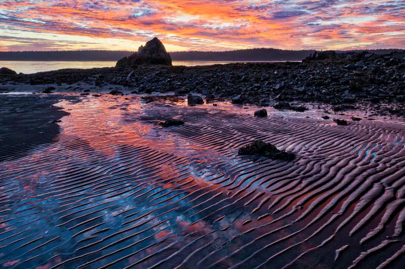 Sunrise on Kodiak, Alaska beach